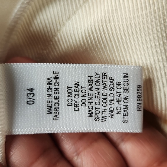 Vera Wang Lavender Label Embellish Trim Silk Sequin Confetti Ivory Yolk Dress 0 - Picture 13 of 16